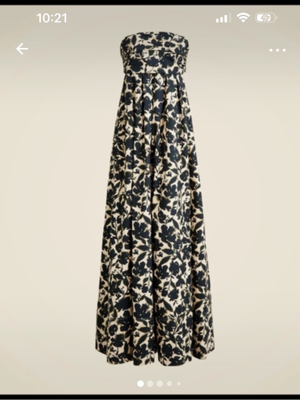 J. Crew Strapless Floral Maxi Dress in Black and Cream